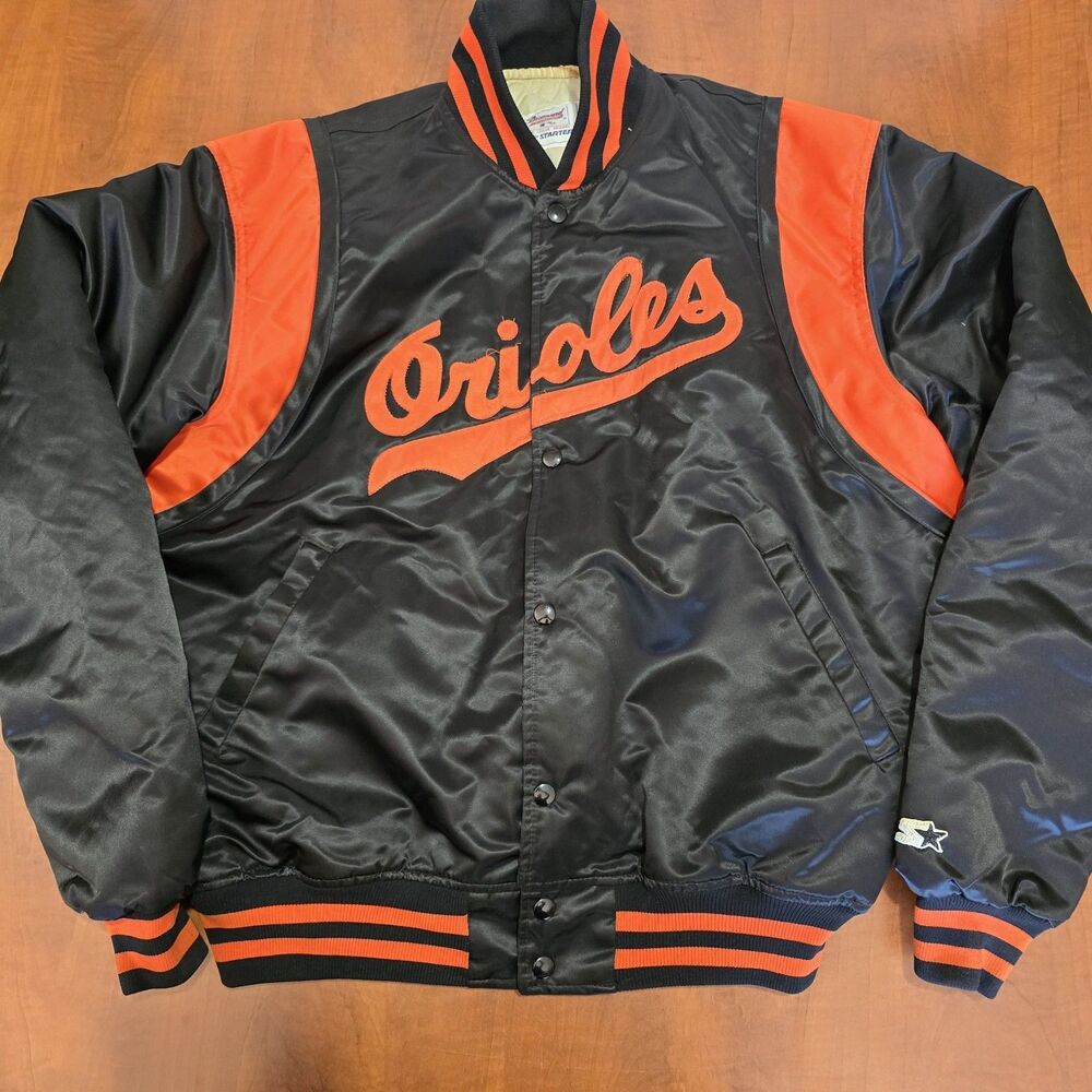 Starter Vintage 80s Baltimore Orioles American Made Snap Button Bomber Jacket XL